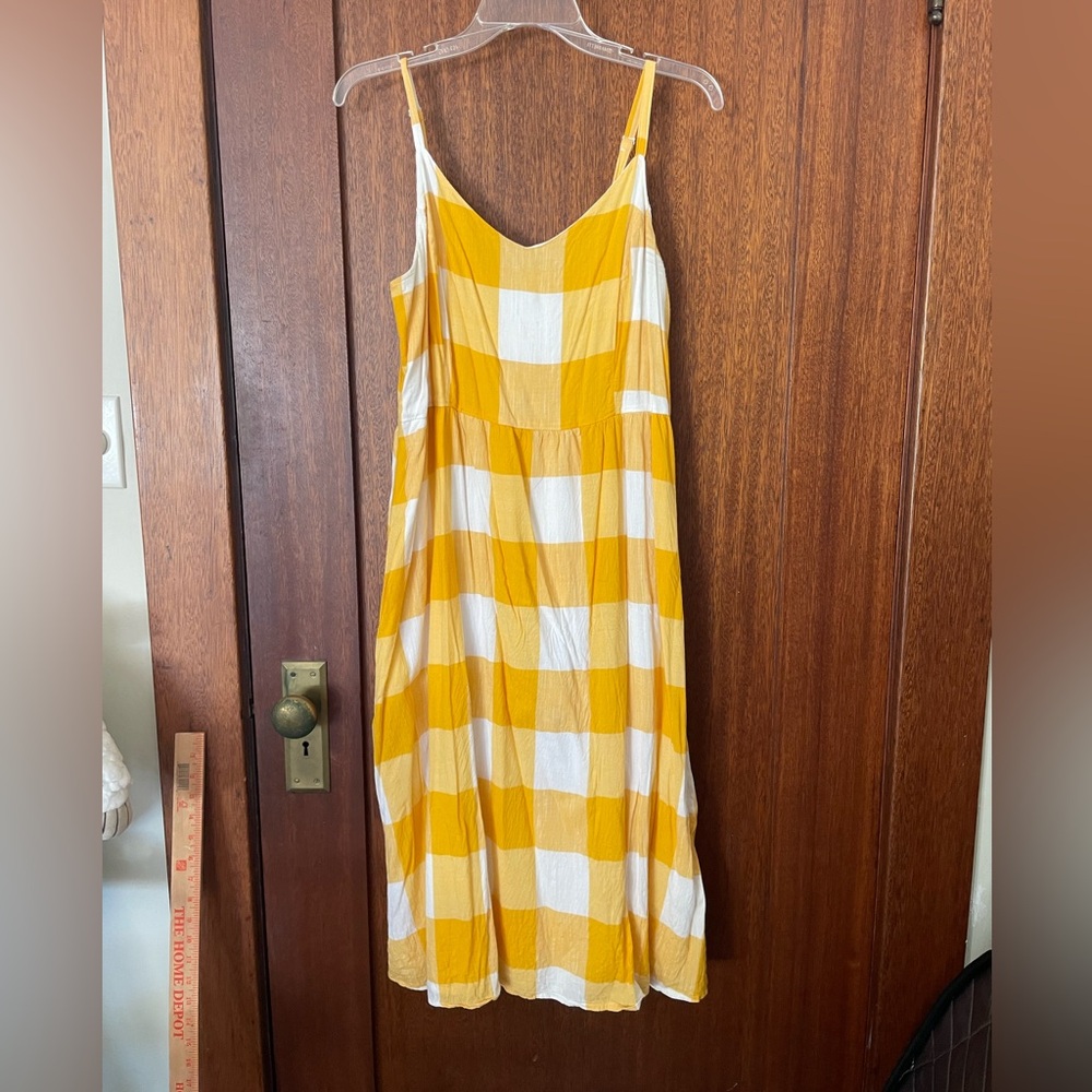 MOVING SALE! Super cute yellow gingham print fit and flare dress